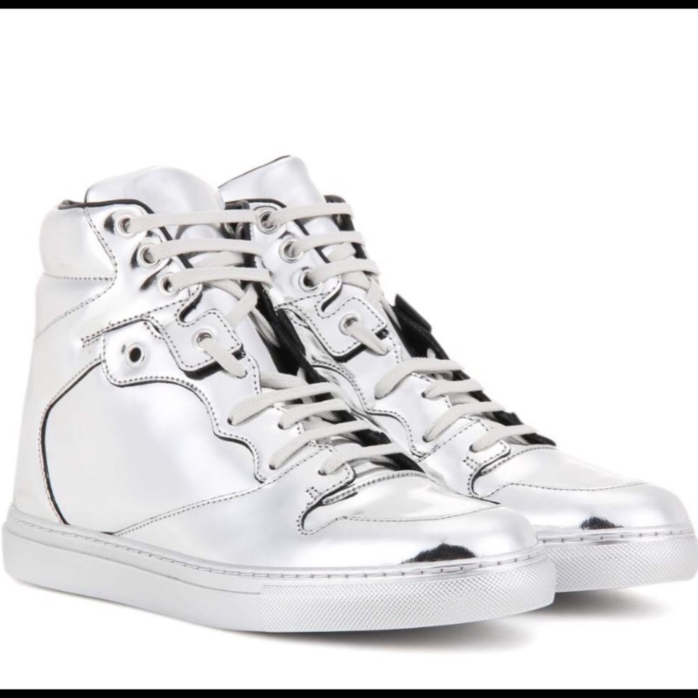 Balenciaga metallic leather high-top sneakers
